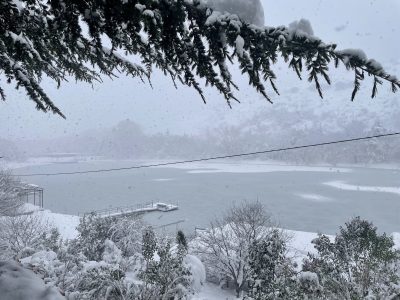 turtle lake in January 2026 - Snow in Tbilisi