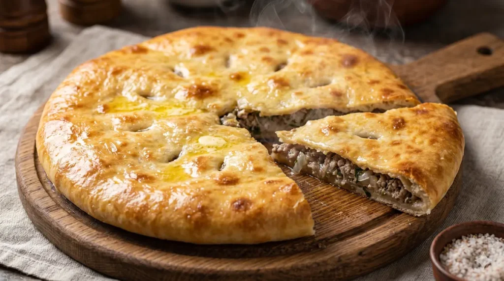 Kubdari traditional meat pie from Svaneti