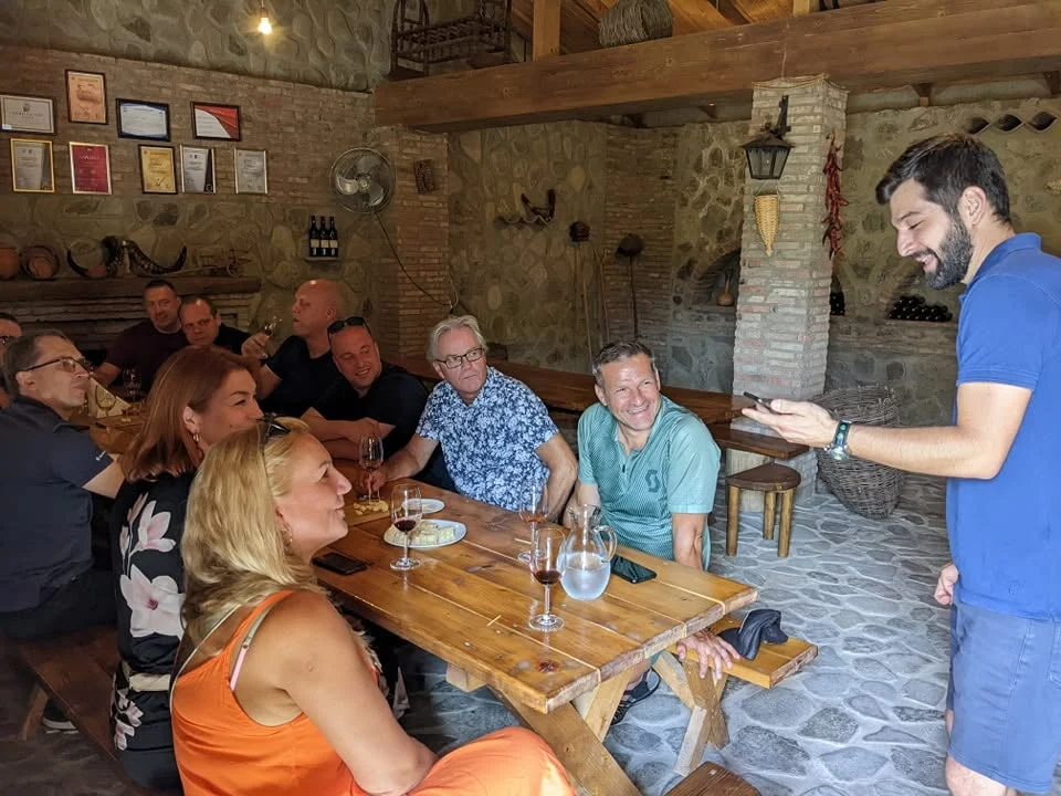 483898048_1205241061609493_1216843357922099225_n Tourists on wine tasting in Kakheti