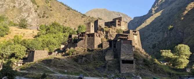 View to Shatili, Khevsureti. Tour to khevsureti Caucasus mountains
