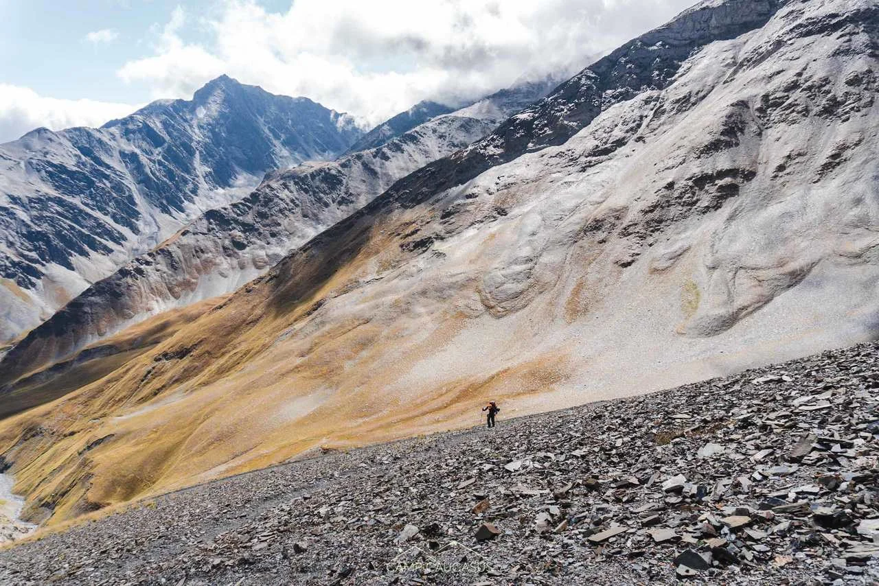Atsunta pass trek Eastern Caucasus