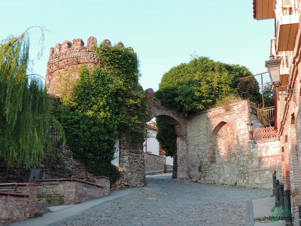 Sighnaghi city walls and street