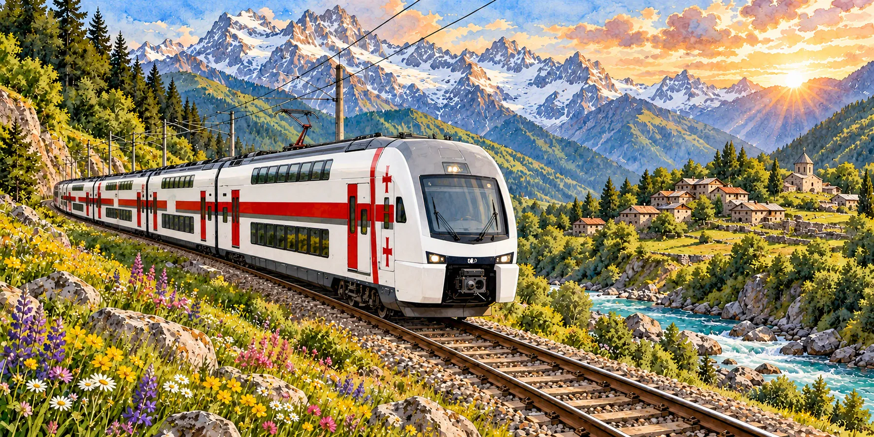 Georgian railways AI generated image